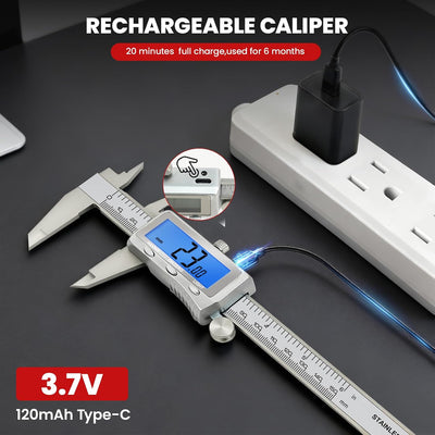 Calibrador digital 6pulg acero inox pantalla LCD