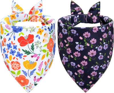 Bandanas florales reversibles perros medianos y grandes 4 patrones