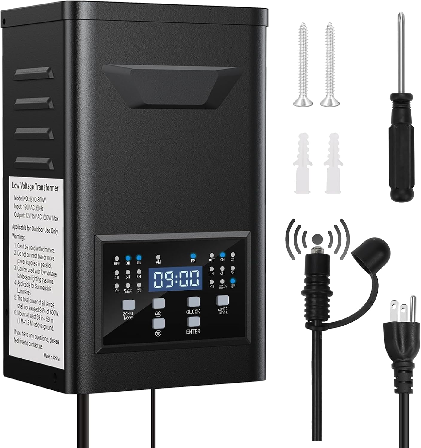 Transformador paisaje 300W 120V a 12V acero inox