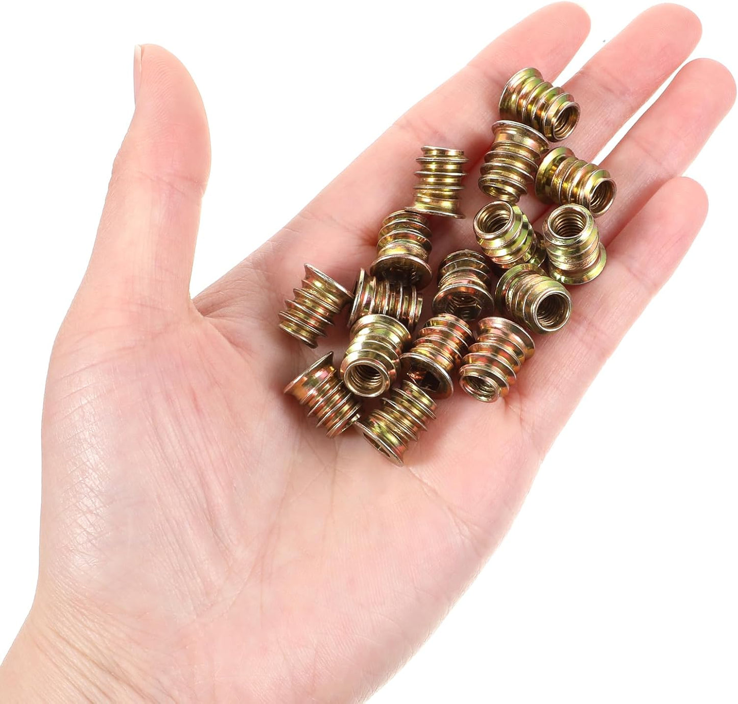 20 Pzas Insertos Roscados M6 para Muebles Acero Carbono