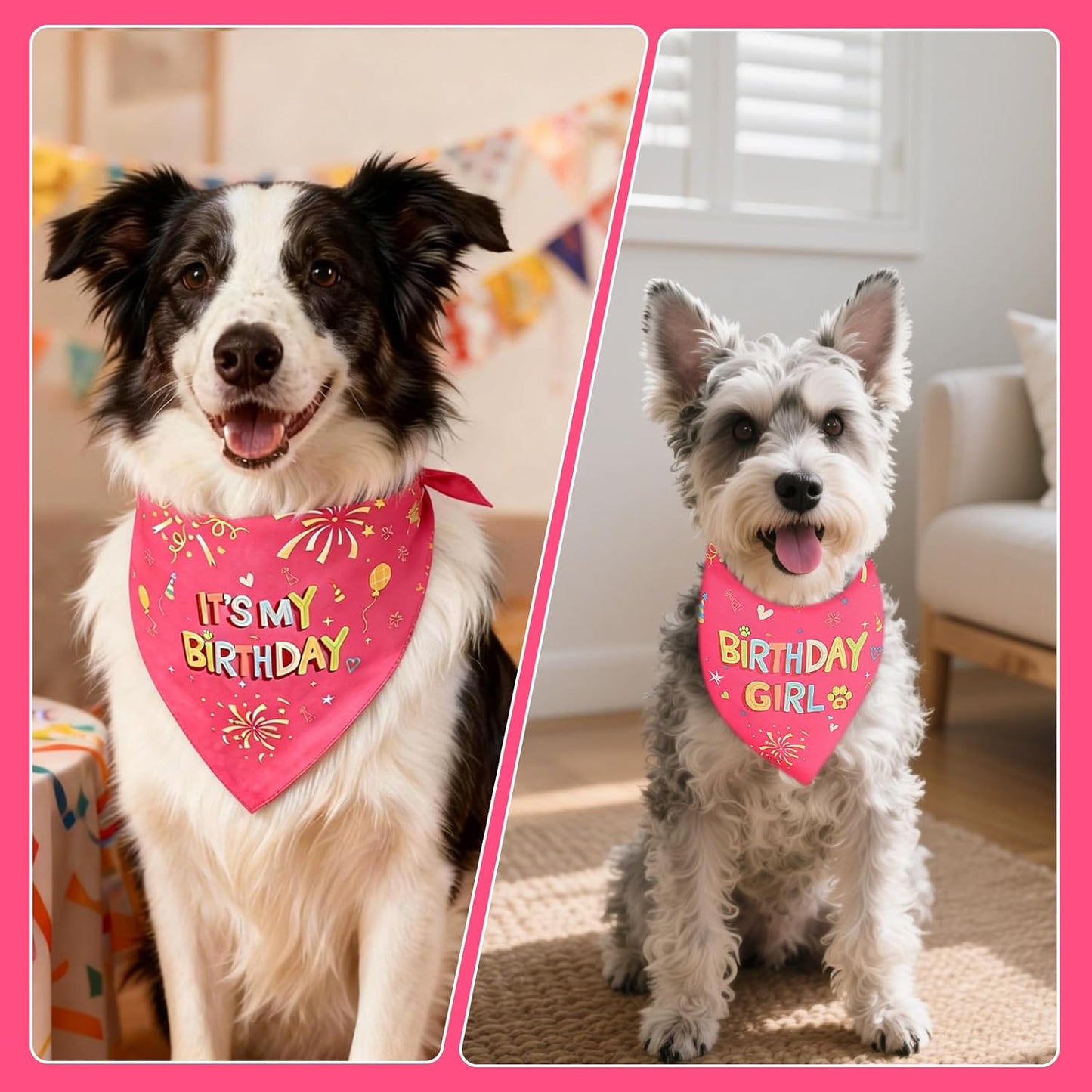 Bandana reversible para perro cumpleaños accesorio foto