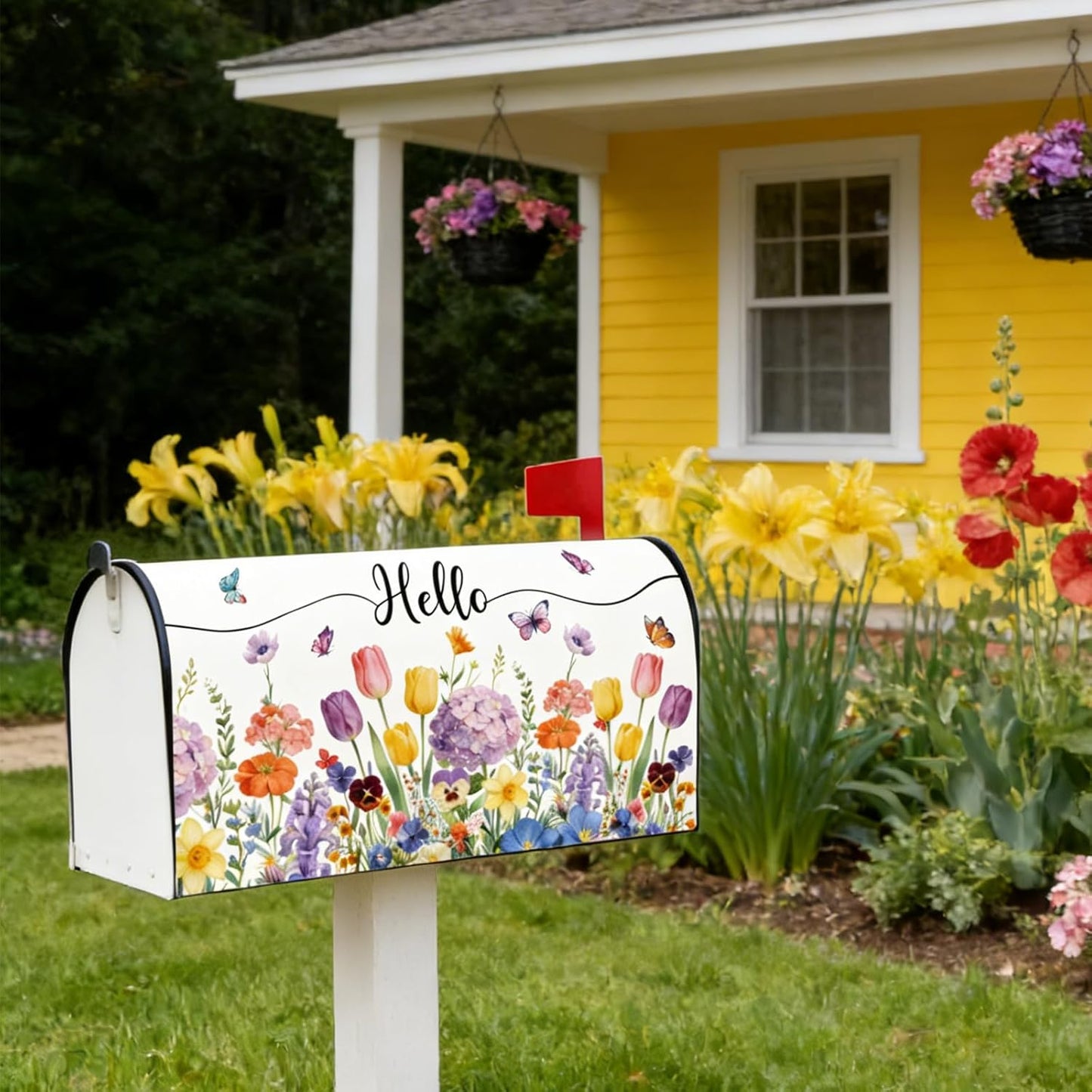 Fundas magnéticas para buzón primavera floral exterior