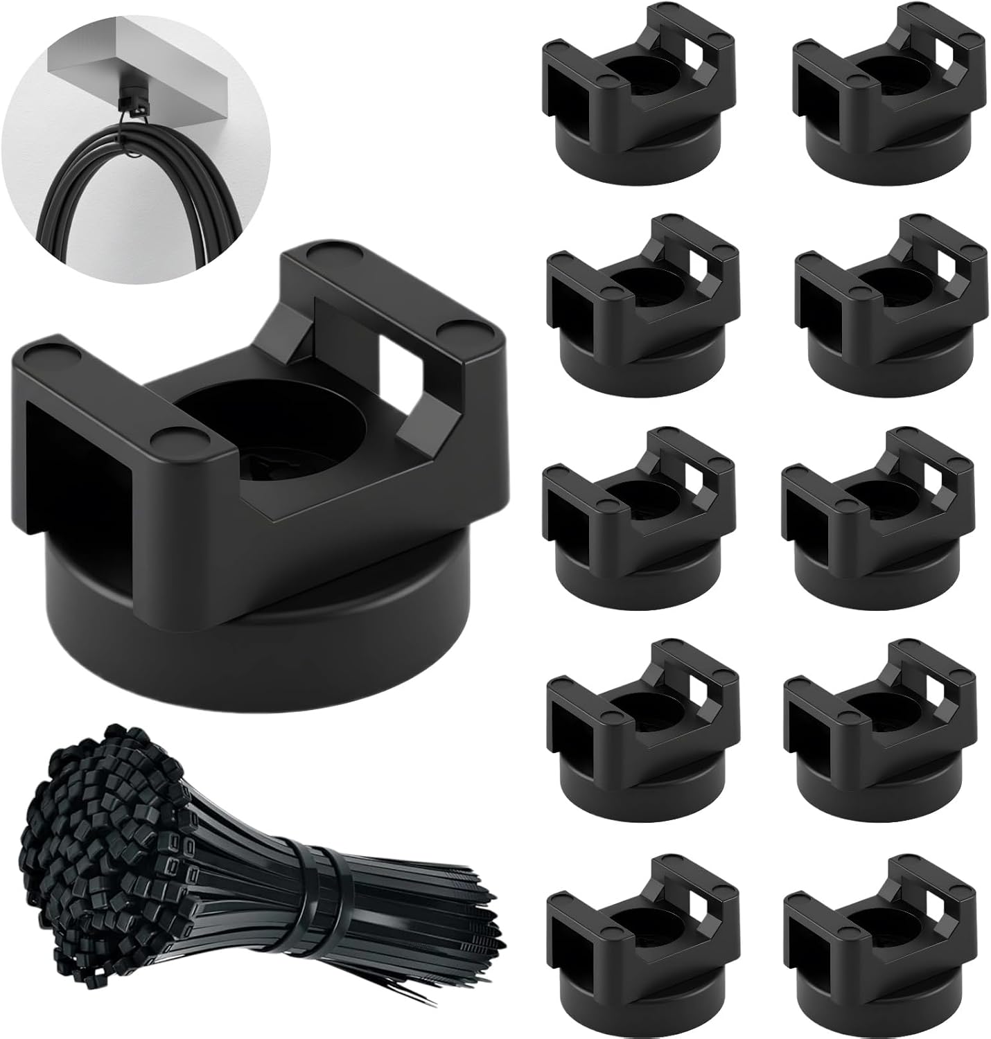 Set 10 Soportes Cinta Magnética 100 Cintas Organizar Cables