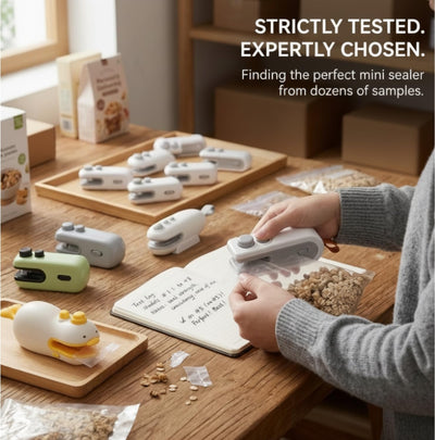 Mini sellador de bolsas con cortador térmico recargable USB para alimentos