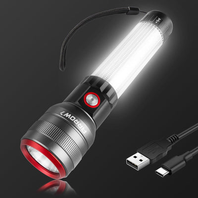 Linterna LED 1200 lm recargable USB-C con zoom y memoria