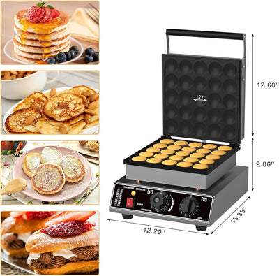 Mini máquina panqueques acero inox 1700W uso doméstico