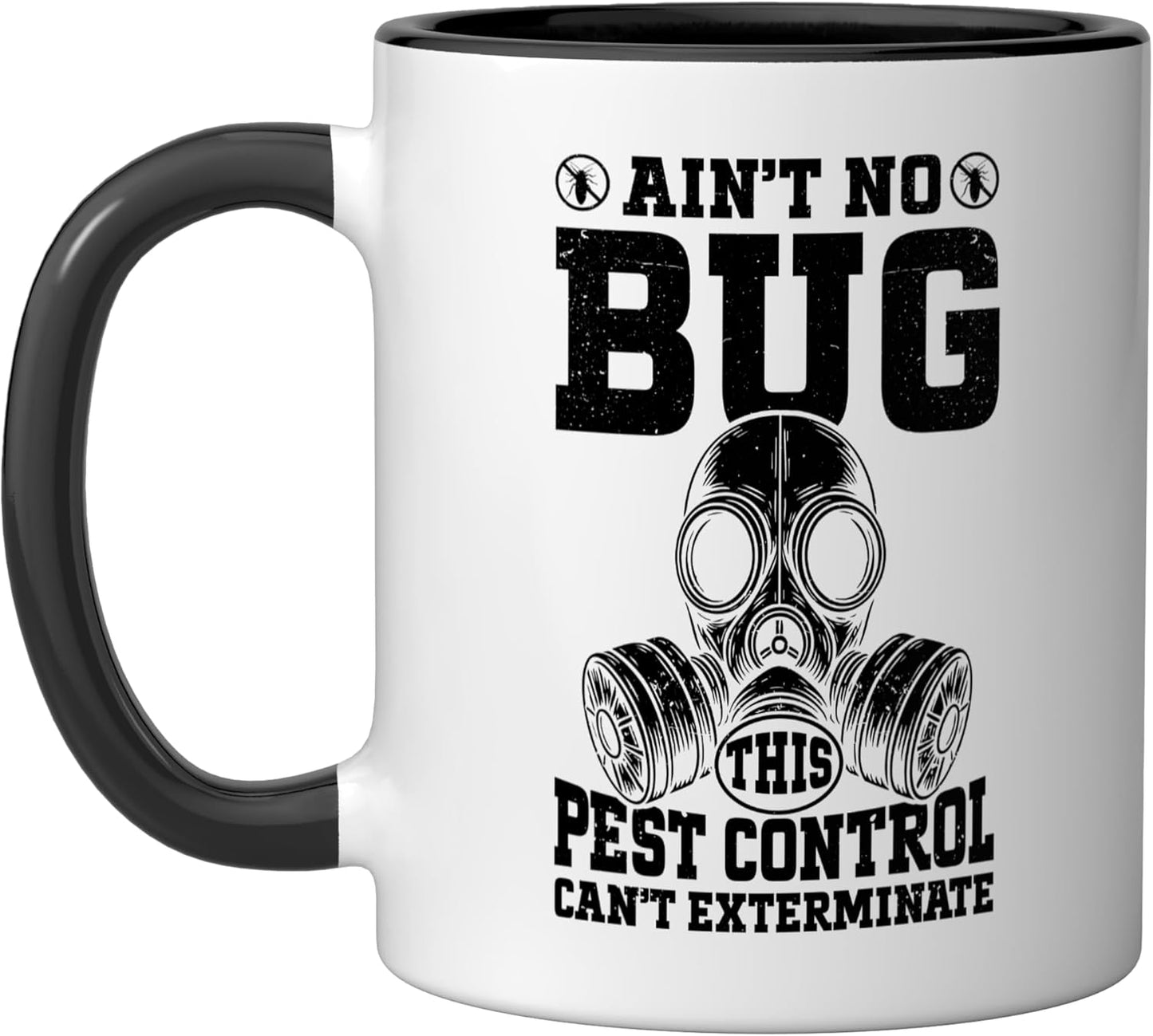 Taza Cerámica Exterminador Pest Control Negro/Blanco