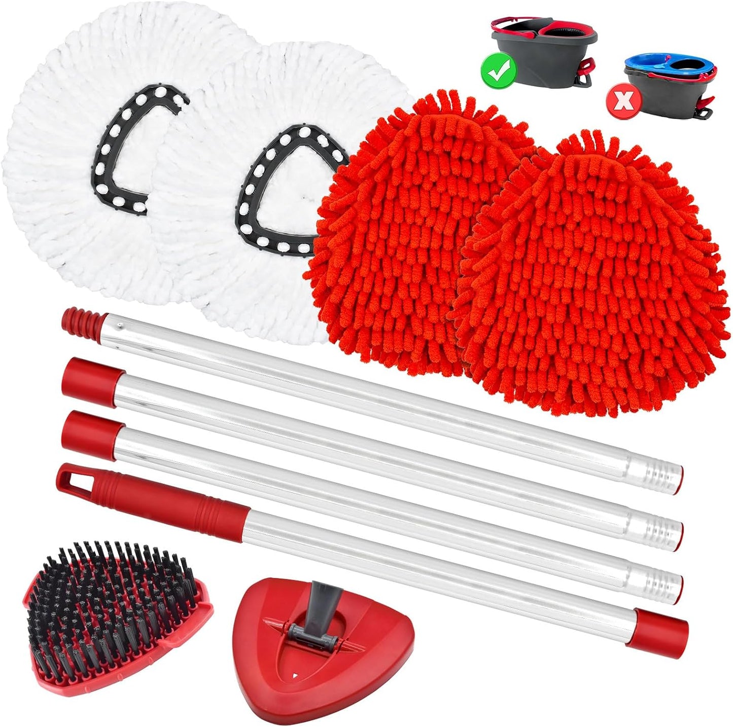 Set 7 Cabezales Fregona Microfibra 30-58pulg Comp