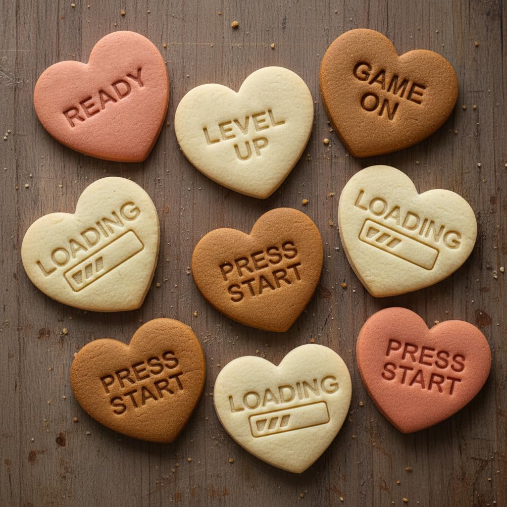 Set 7 Cortadores Galletas Corazón Temática Geek
