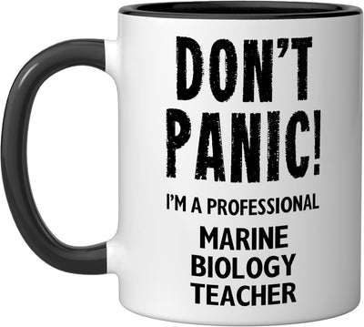 Taza Cerámica Profesor Biología Marina Negro/Blanco