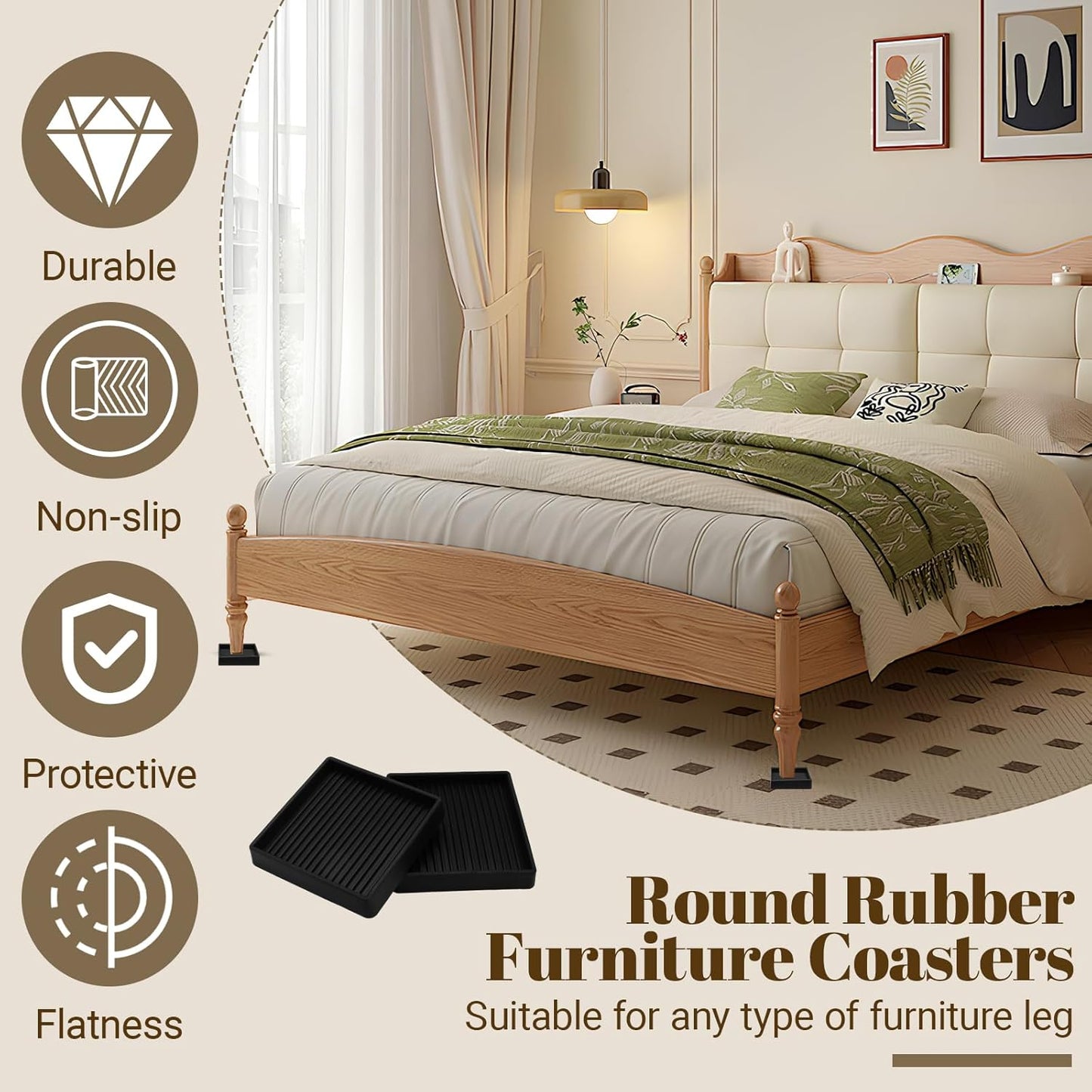 Almohadillas antideslizantes para muebles set 4 negro