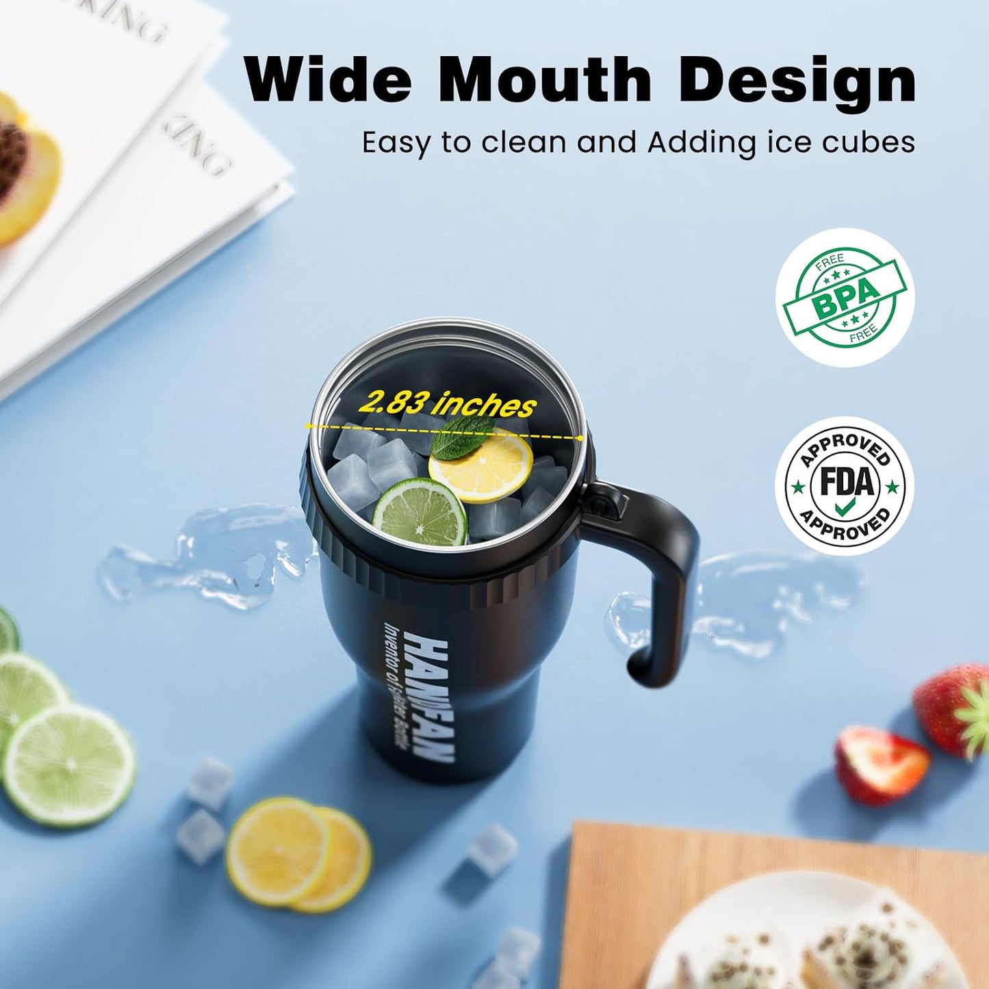 Vaso térmico acero inox 40oz con ventilador USB 3en1