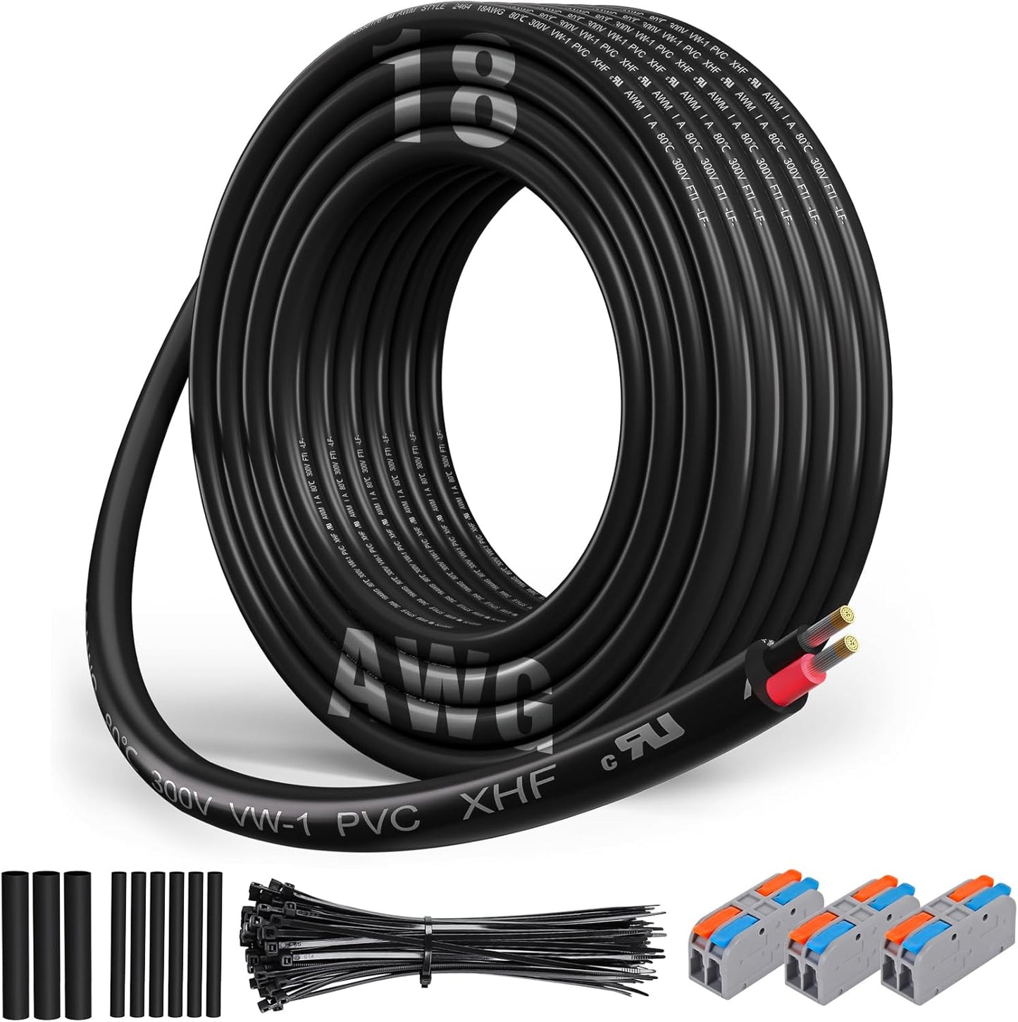 Cable eléctrico 18/2 UL para lámpara automotriz RV 30pies