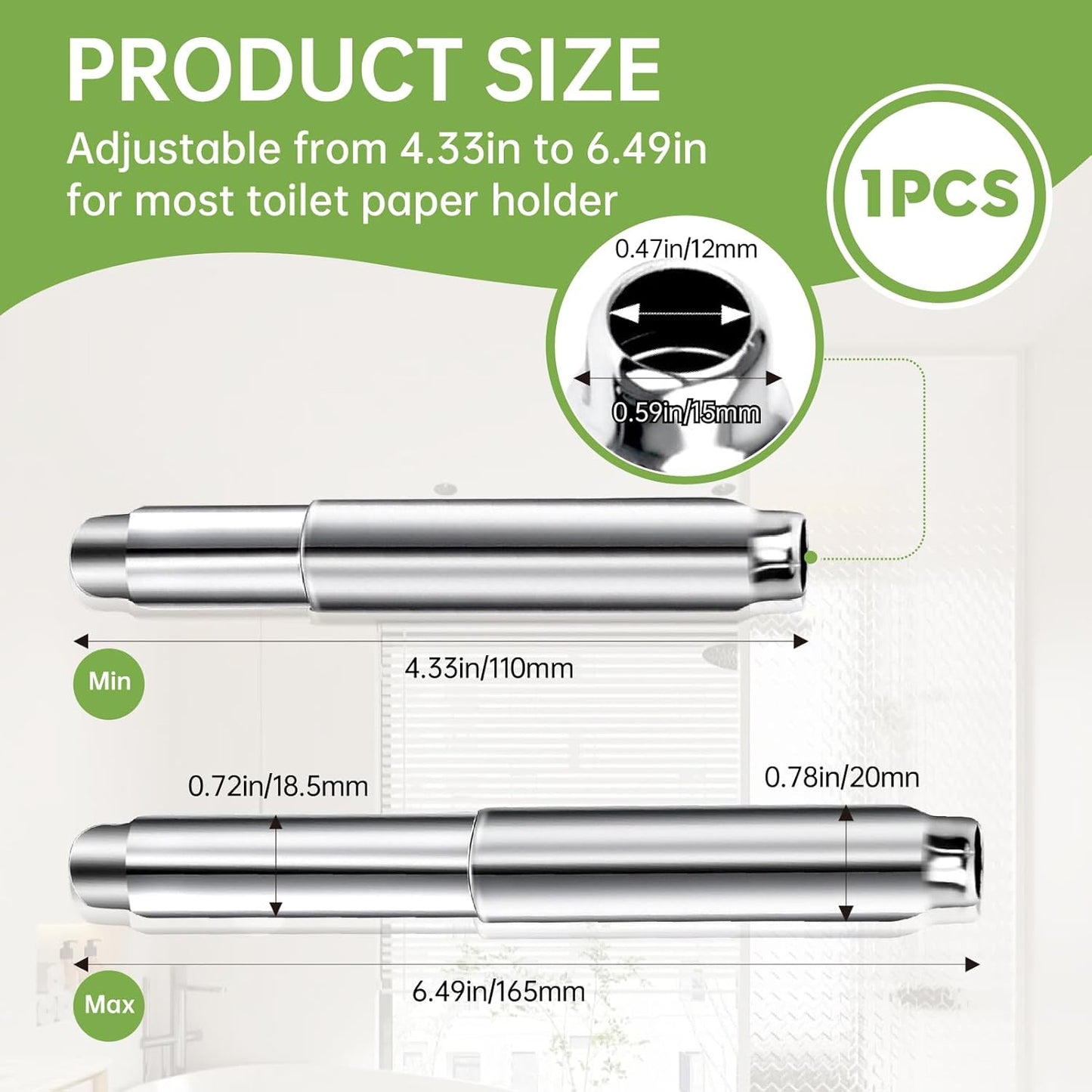 Barra soporte papel higiénico acero inox ajustable rápido
