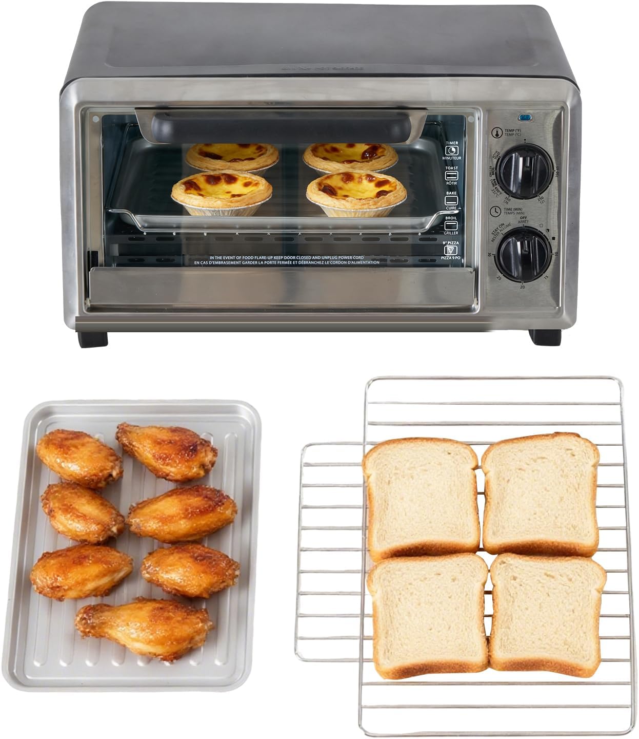 Horno para encimera 10.6qt 1000W hasta 400°F con bandeja