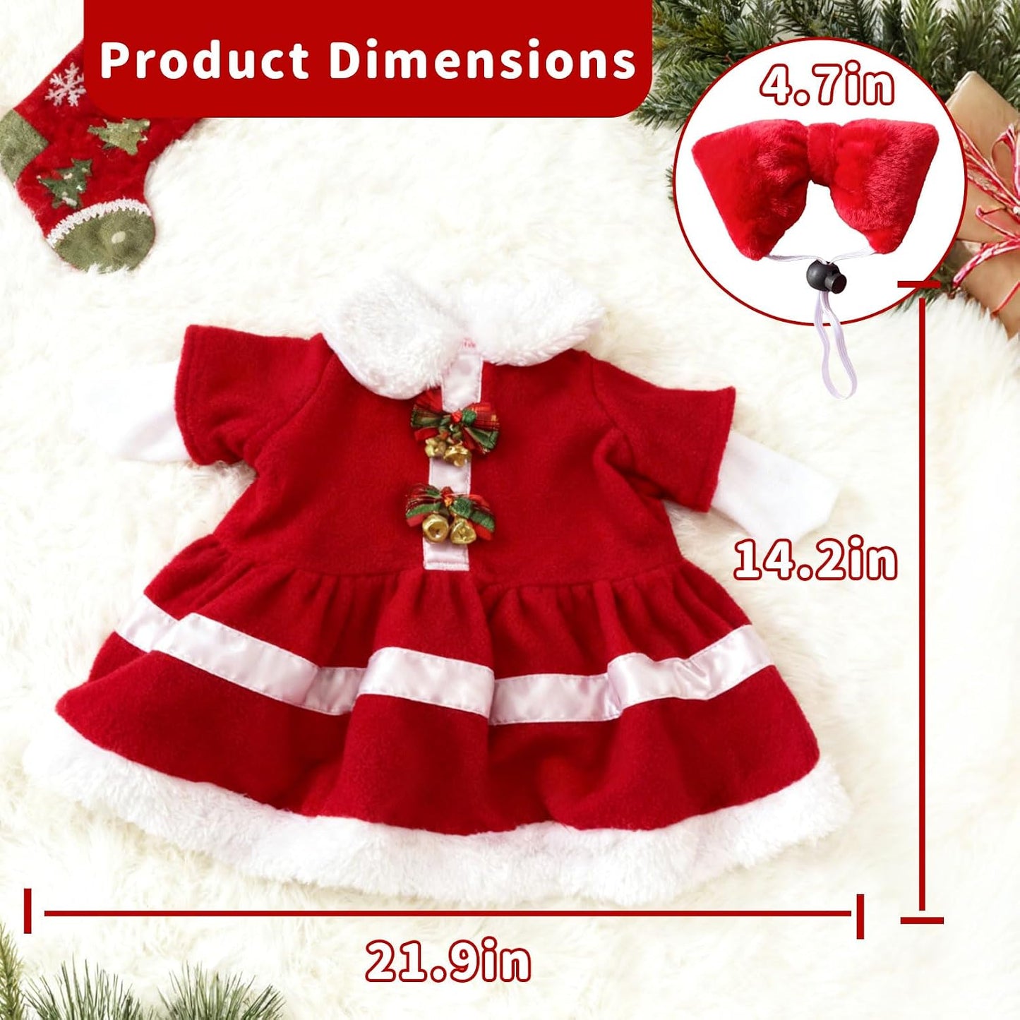 Disfraz ganso Navidad 23pulg terciopelo sombrero campana