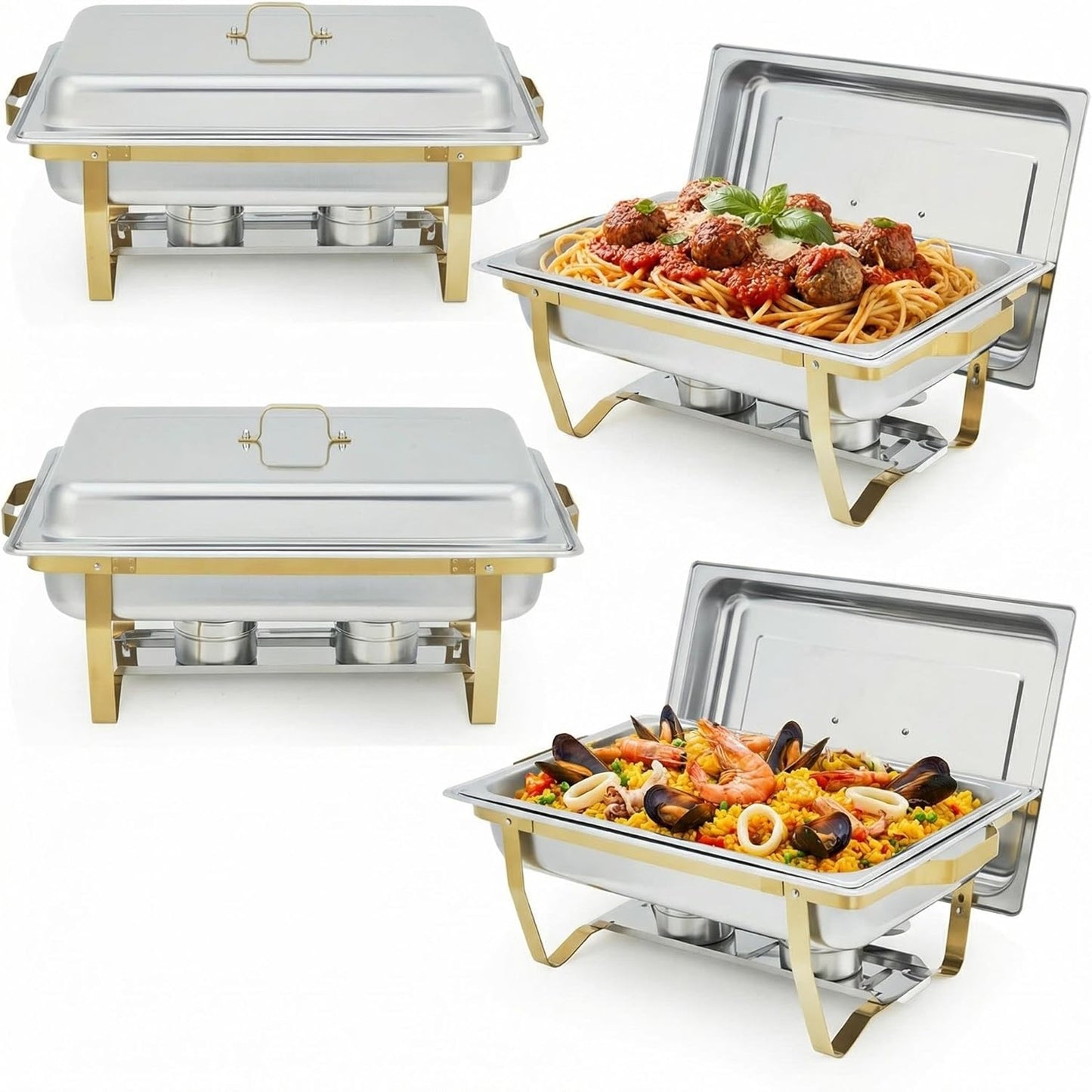 Set 4 Chafer Acero Inox 8qt para Catering