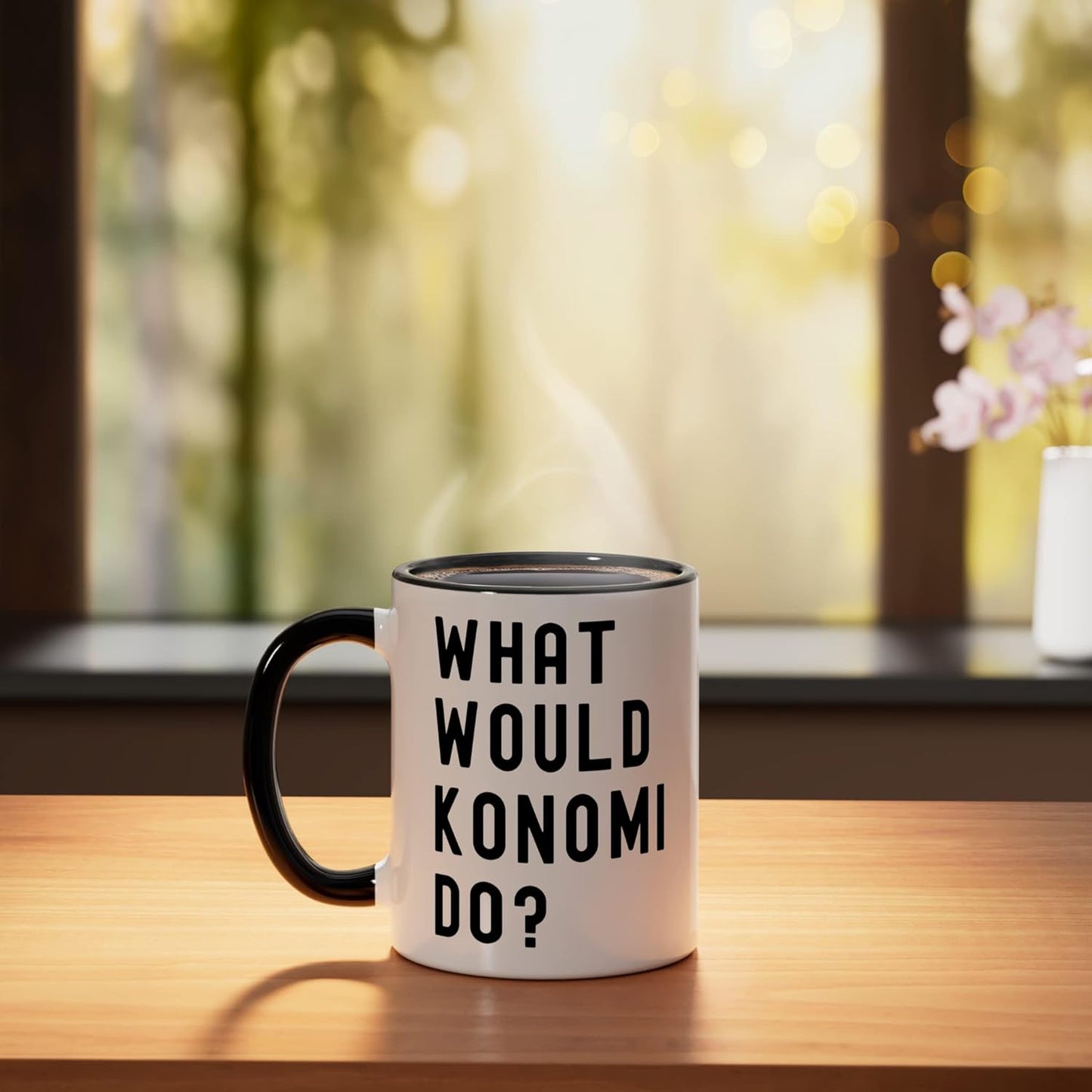 Taza cerámica What Would Konomi Do? Negro/Blanco