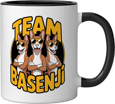 Taza cerámica para perro Basenji Cartoon Barkless Congo negro/blanco