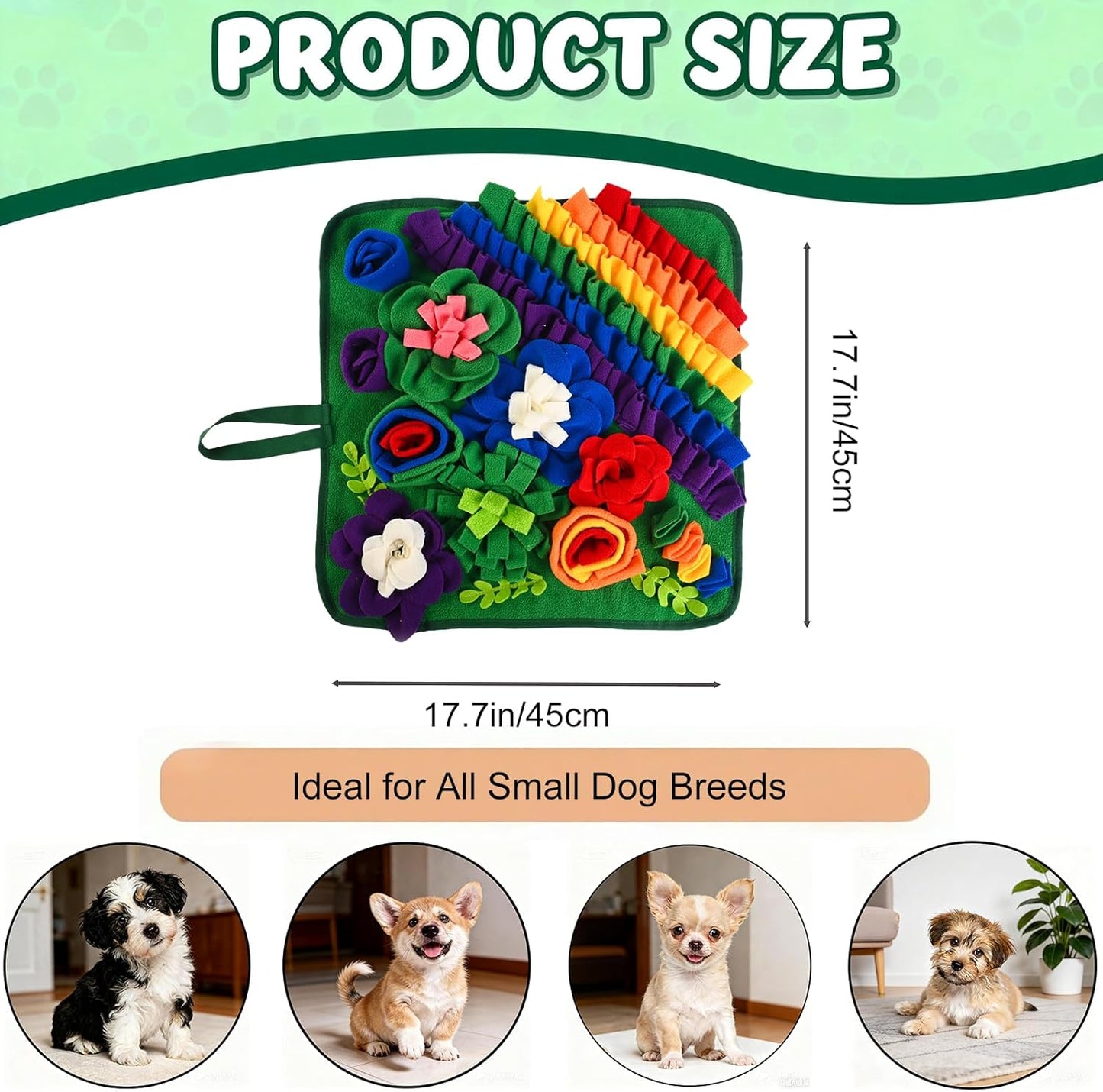 Tapete olfateo mascotas 17.7x17.7pulg juguete rompecabezas