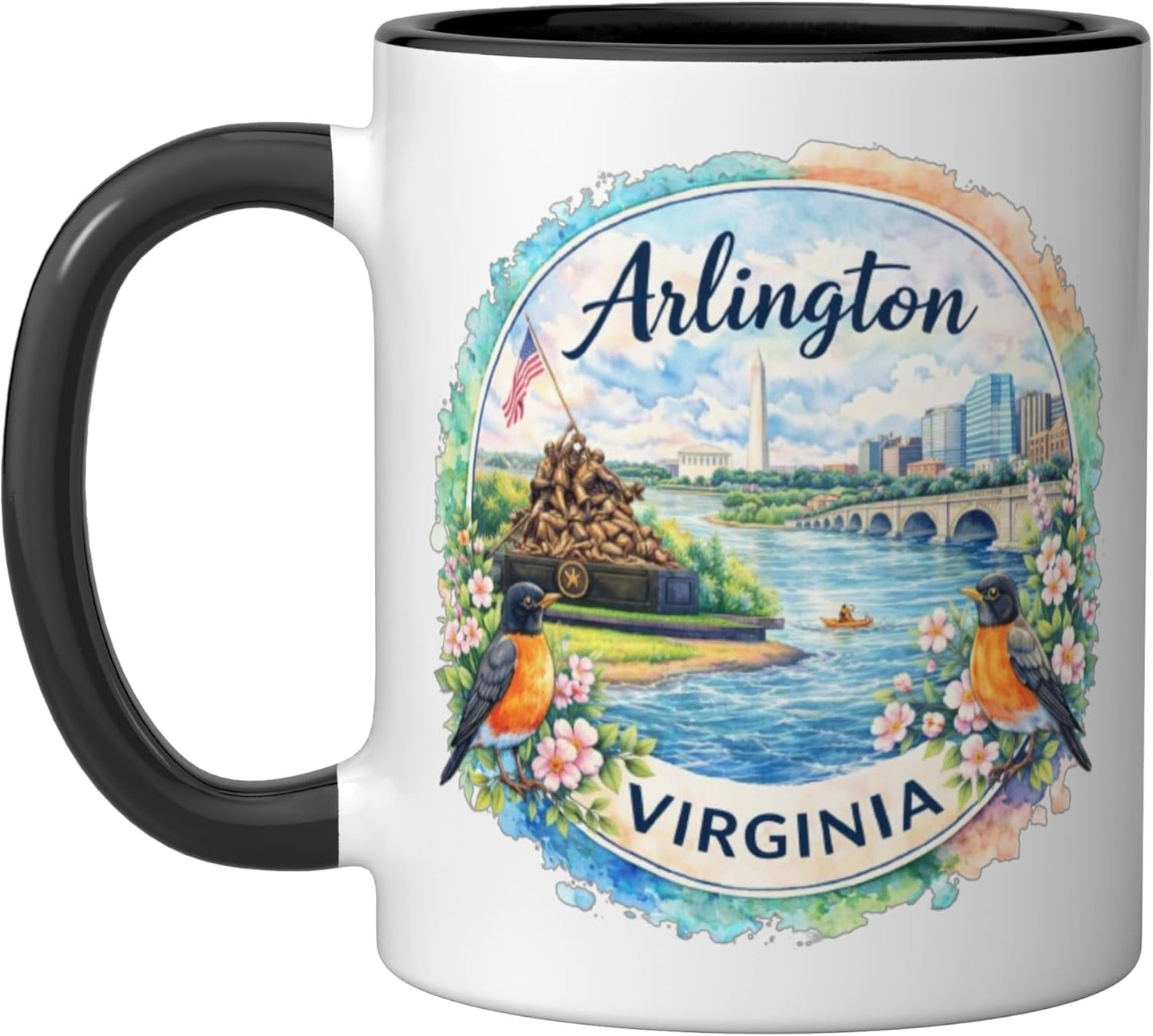 Taza Cerámica Arlington Virginia Negro/Blanco