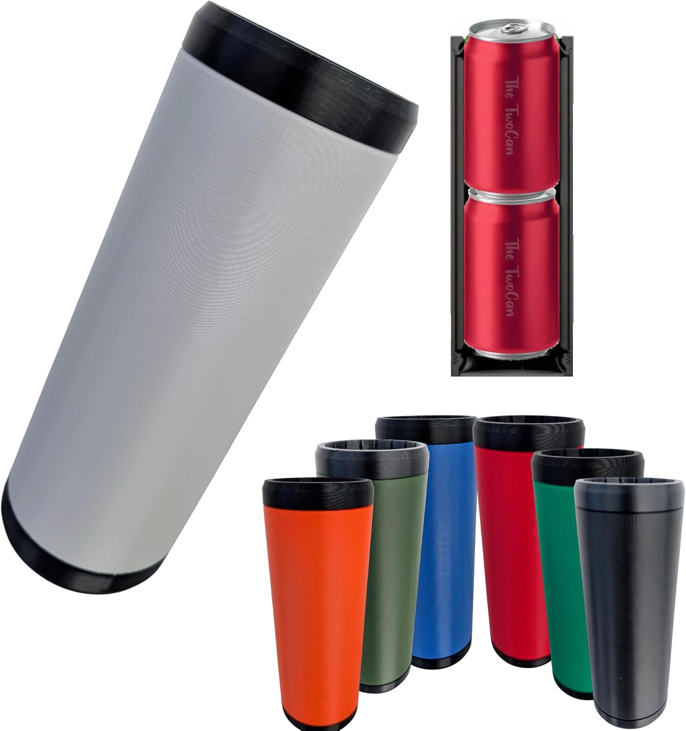 Soporte doble para latas 12oz diseño táctico campamento