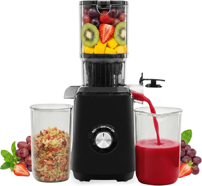 Exprimidor frío canal ancho para frutas y verduras negro