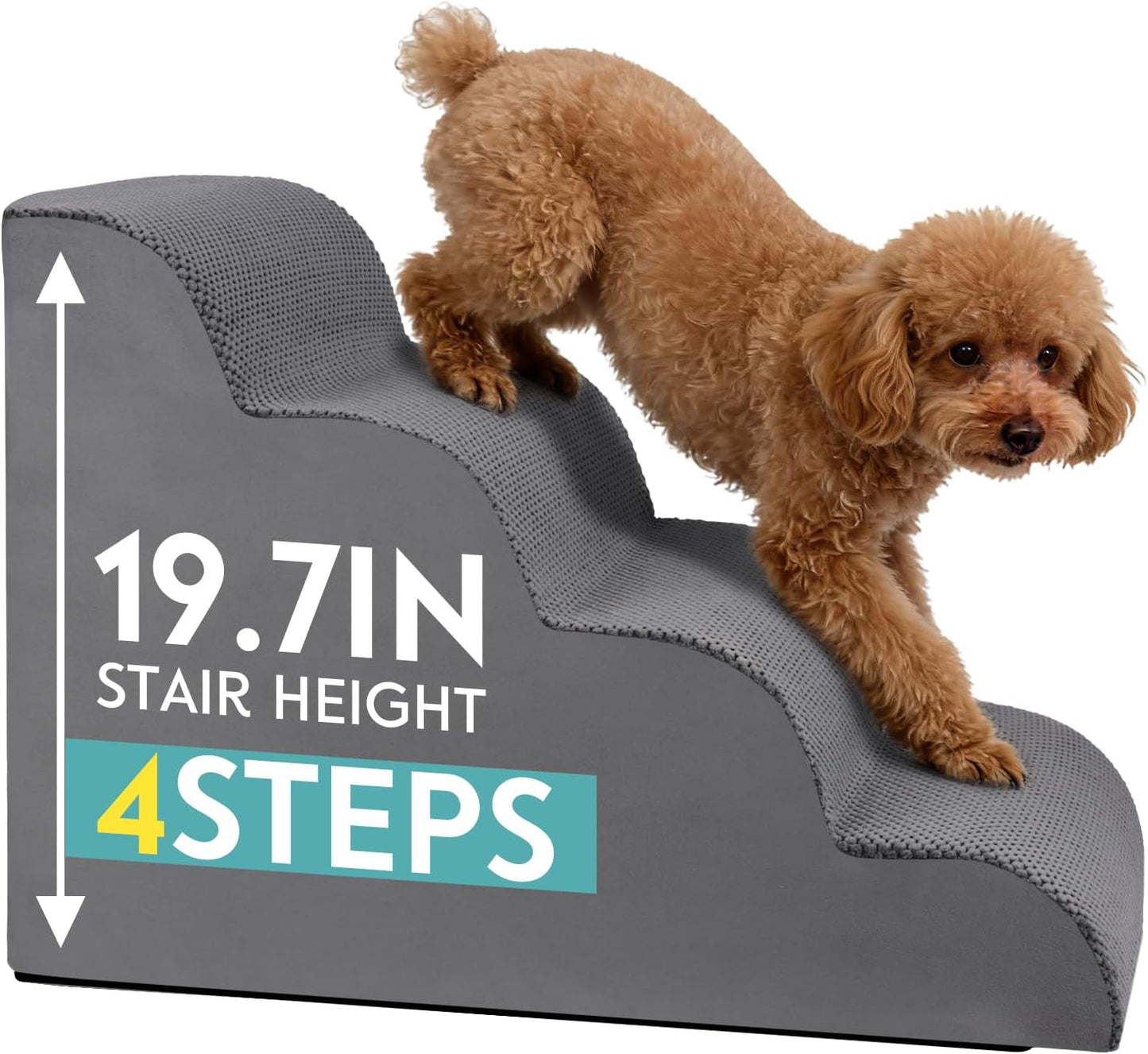 Escaleras para perros pequeños 19.7pulg 4 escalones con espuma 30D