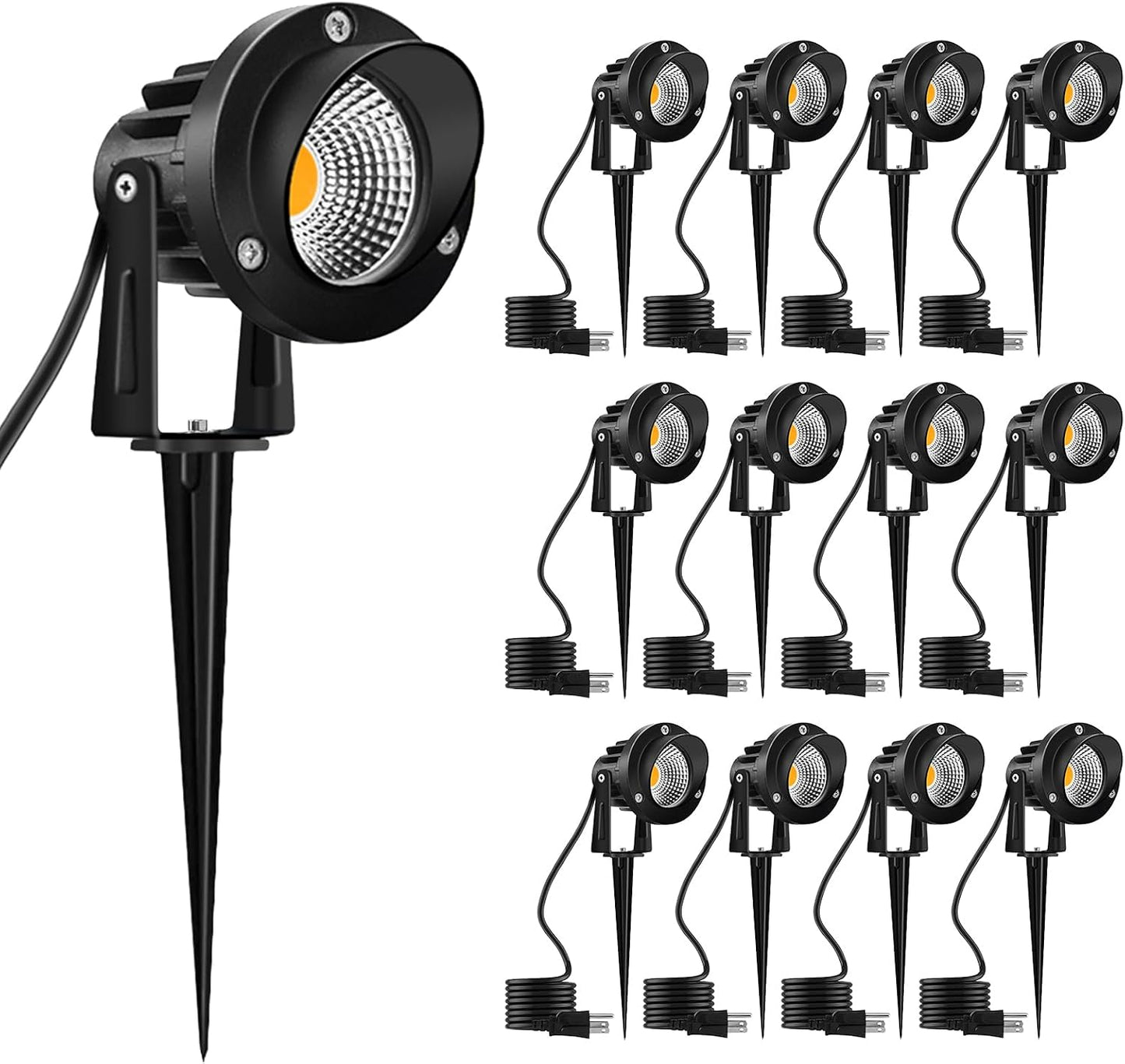 Foco LED 12W 3000K blanco cálido IP65 para patio jardín