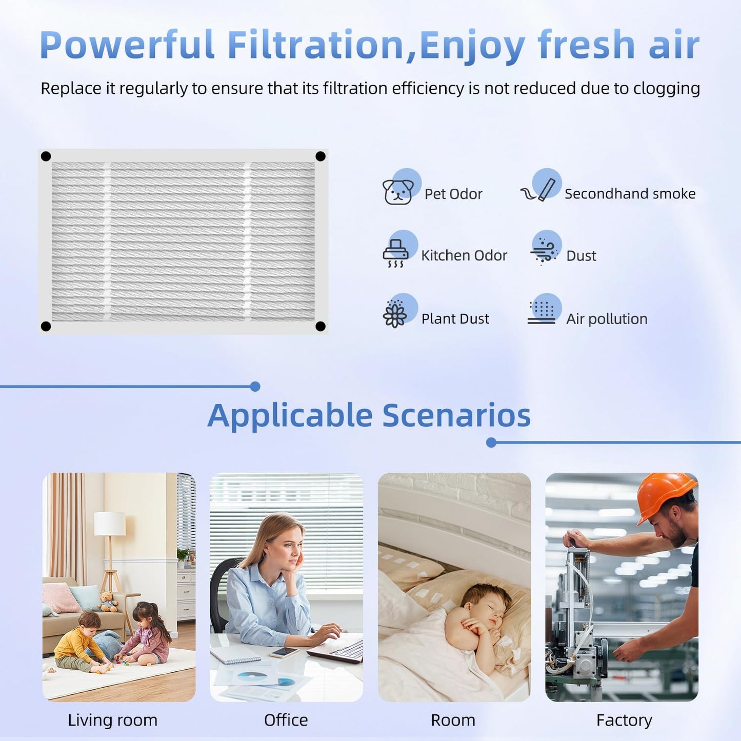 Filtro aire MERV13 22.7x20.7x4.7pulg comp Trane plegable