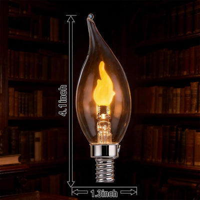 Bombillas LED E12 parpadeantes naranja base candelabro set 12
