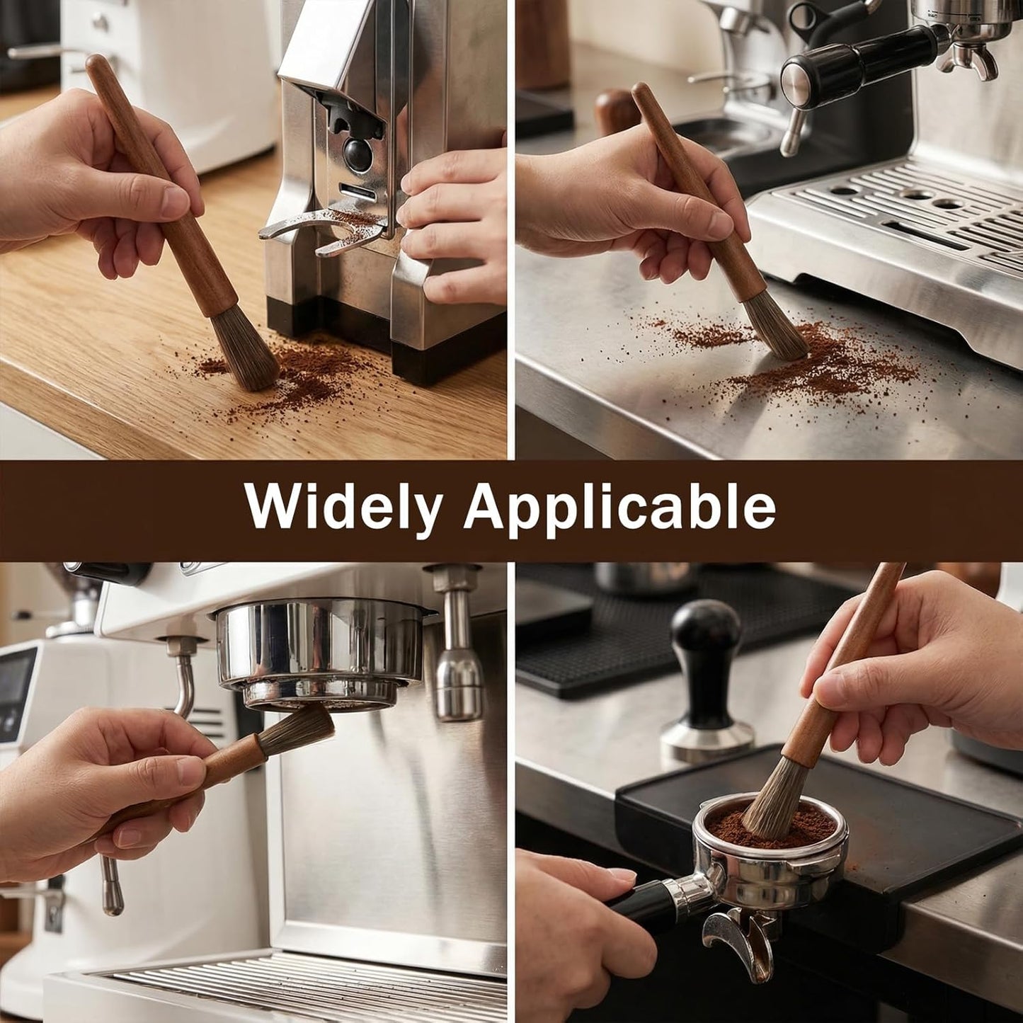 Pack 2 Cepillos Limpieza Molinillo Café Espresso Barista