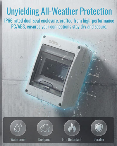 Caja protección IP66 material PC carril DIN