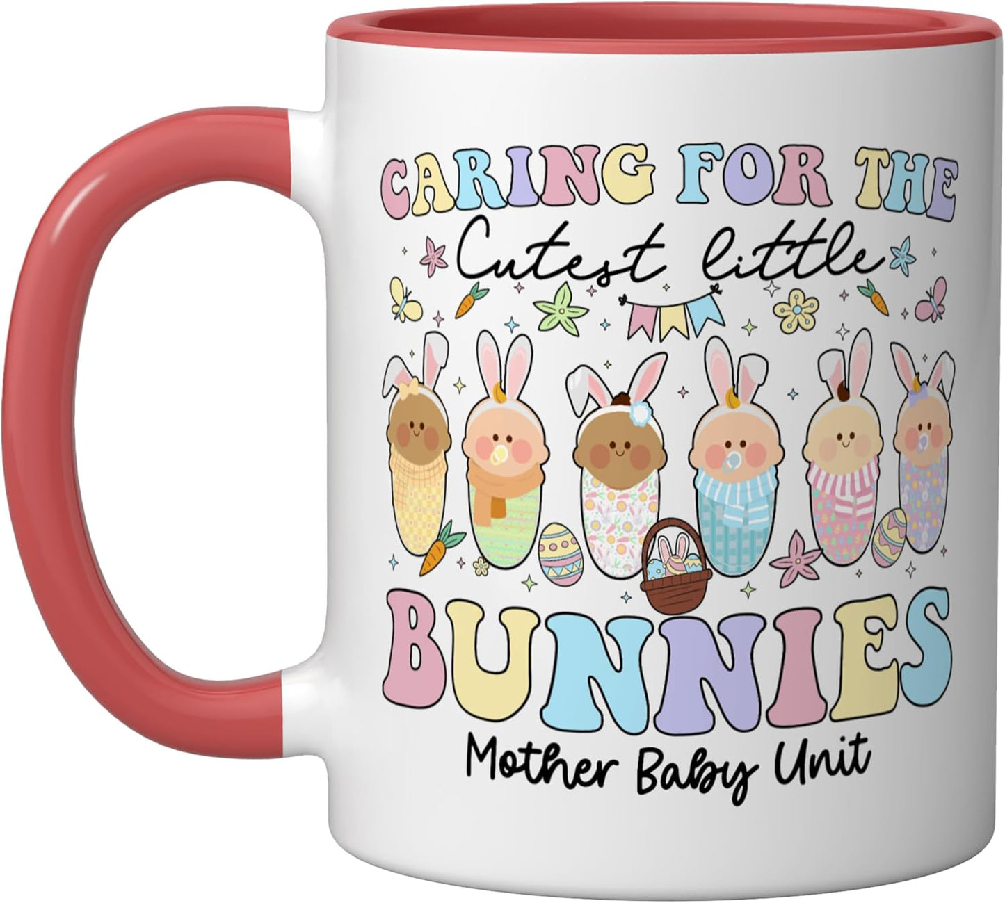 Taza cerámica Mother Baby Unit para el Día de Pascua con conejos