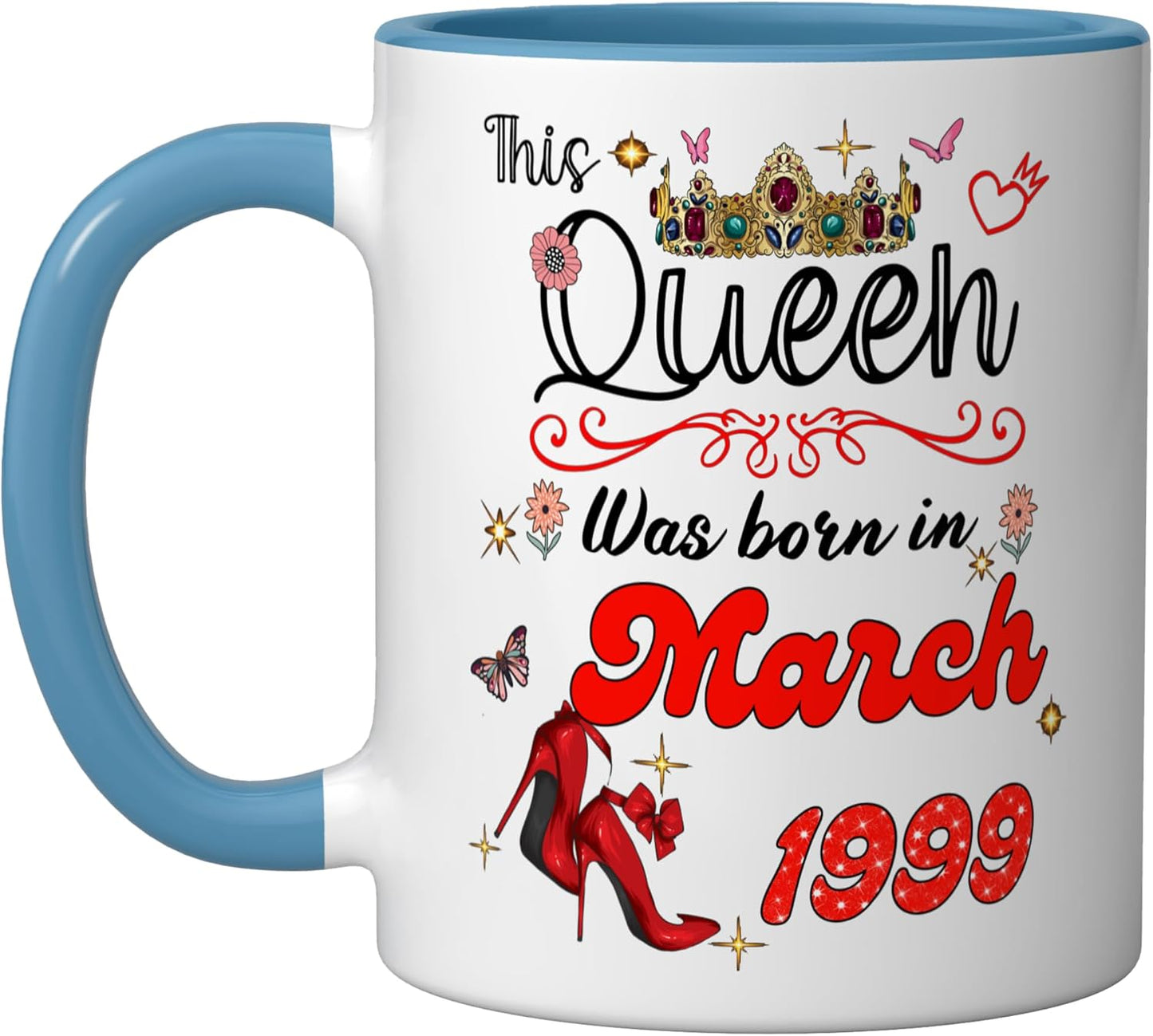 Taza Cerámica para Mujer Cumpleaños Azul/Blanco