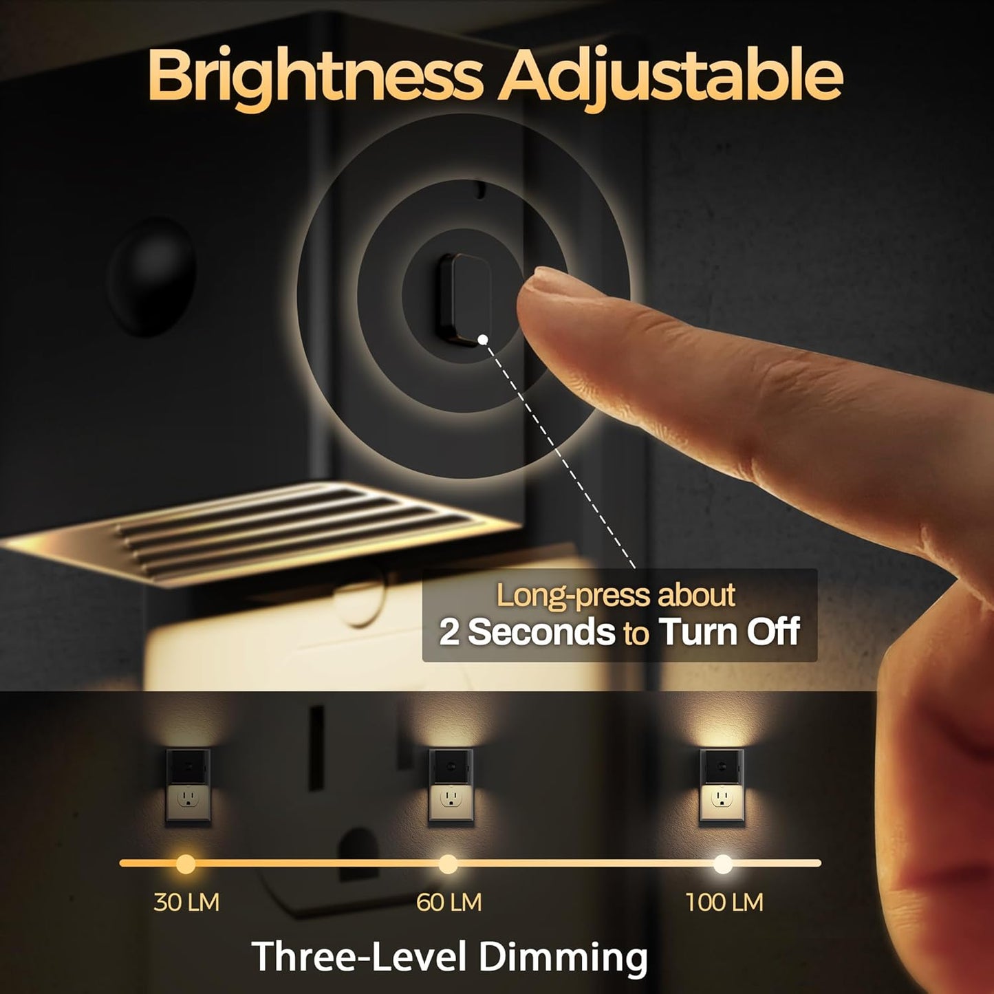 Luces nocturnas LED enchufables sensor movimiento dormitorio