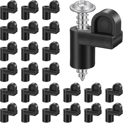 24 Clips Pantalla Negro 3/8pulg Plástico Policarbonato Con Metal