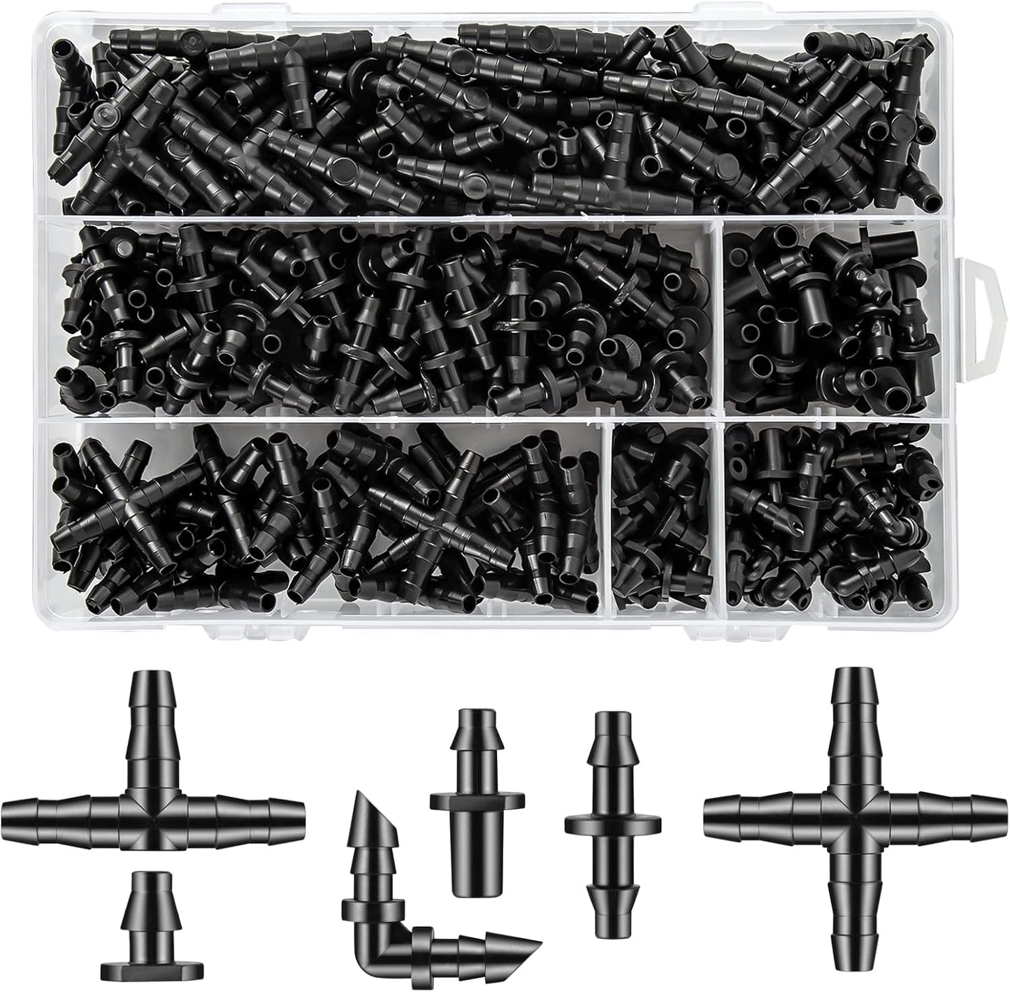 Kit 300 Pzas Conectores Púas Riego Goteo 1/4