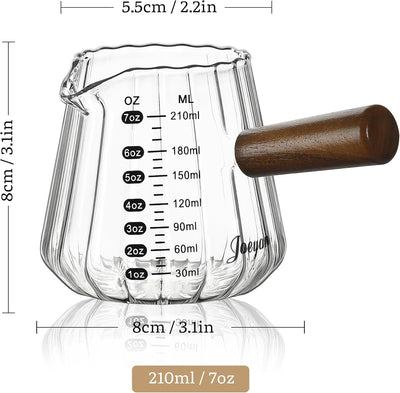 Taza de espresso de 7 oz con boquilla y mango de madera