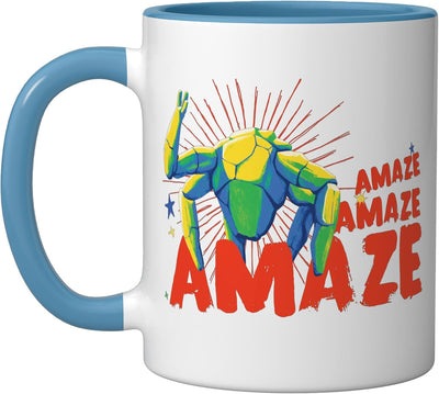 Taza de cerámica Amaze color azul y blanco