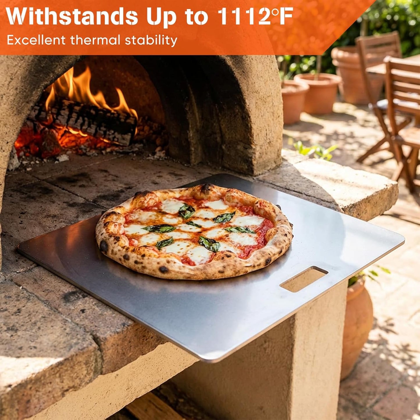 Plancha Pizza Acero XL para Horno y Parrilla 22x16pulg