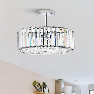 Lámpara techo redonda 15pulg 4 luces cristal para cocina dormitorio