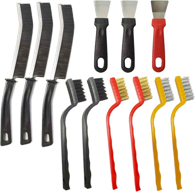 Set 12 Pzas Cepillos Huecos Metal Limpieza Cocina Baño