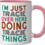 Taza cerámica Tracie cosas de Tracie rosa/blanco