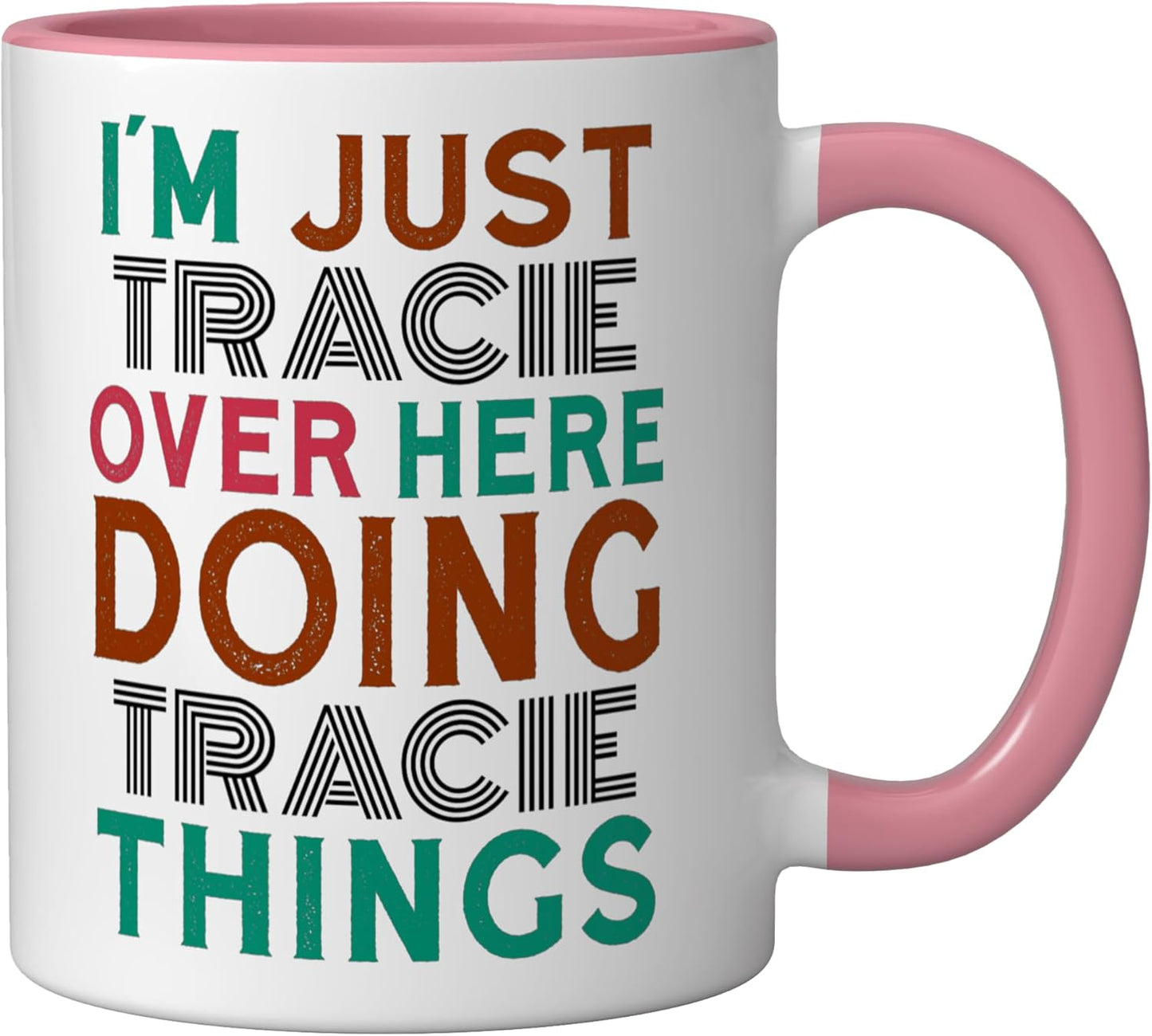 Taza cerámica Tracie cosas de Tracie rosa/blanco
