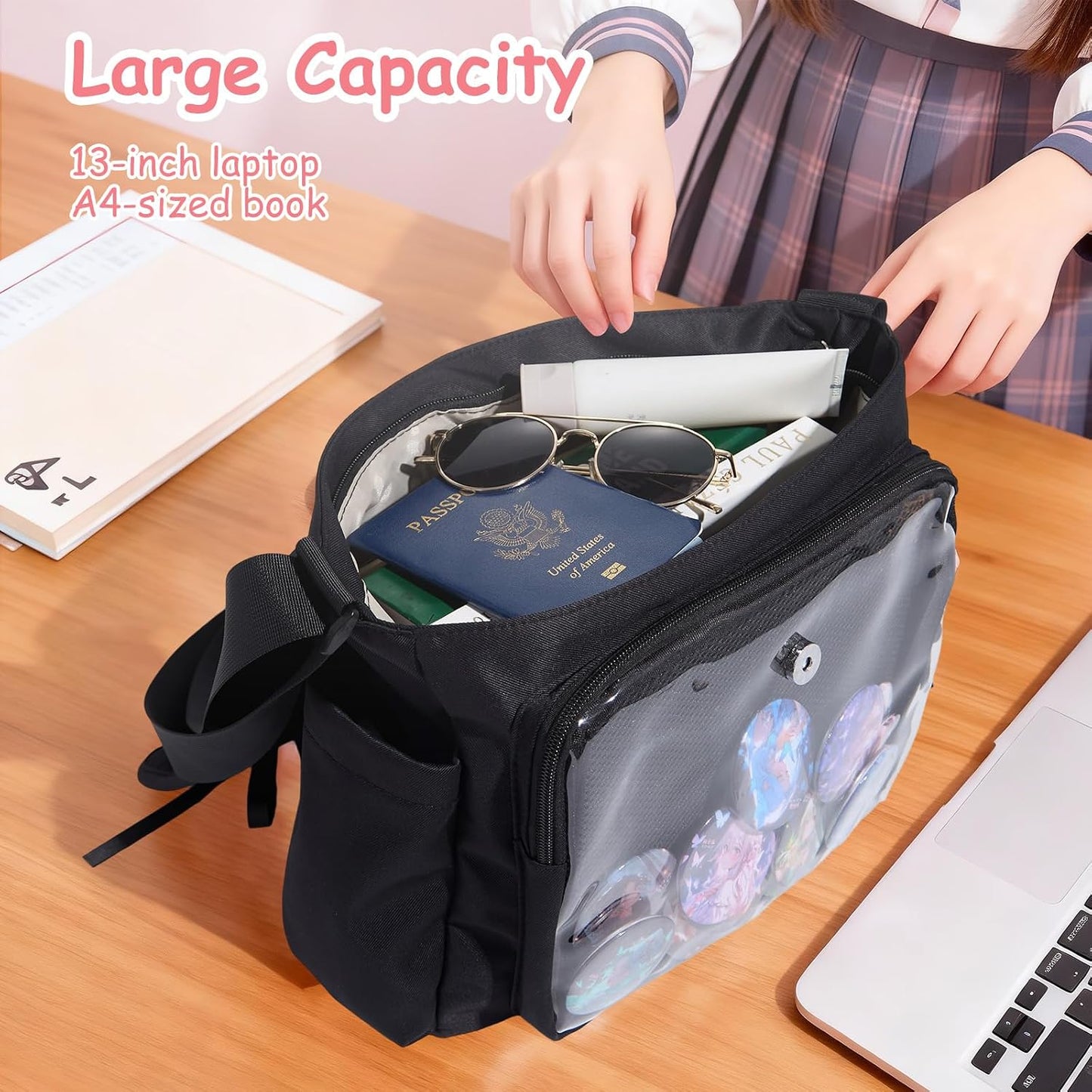 Bolso cruzado itabag anime lindo de nylon