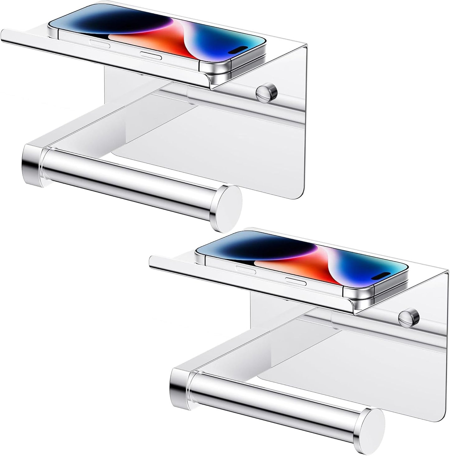Portarrollos acero inox 304 con estante para baño