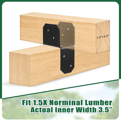 Set 4 soportes amarre acero carbono recubierto negro para pérgola