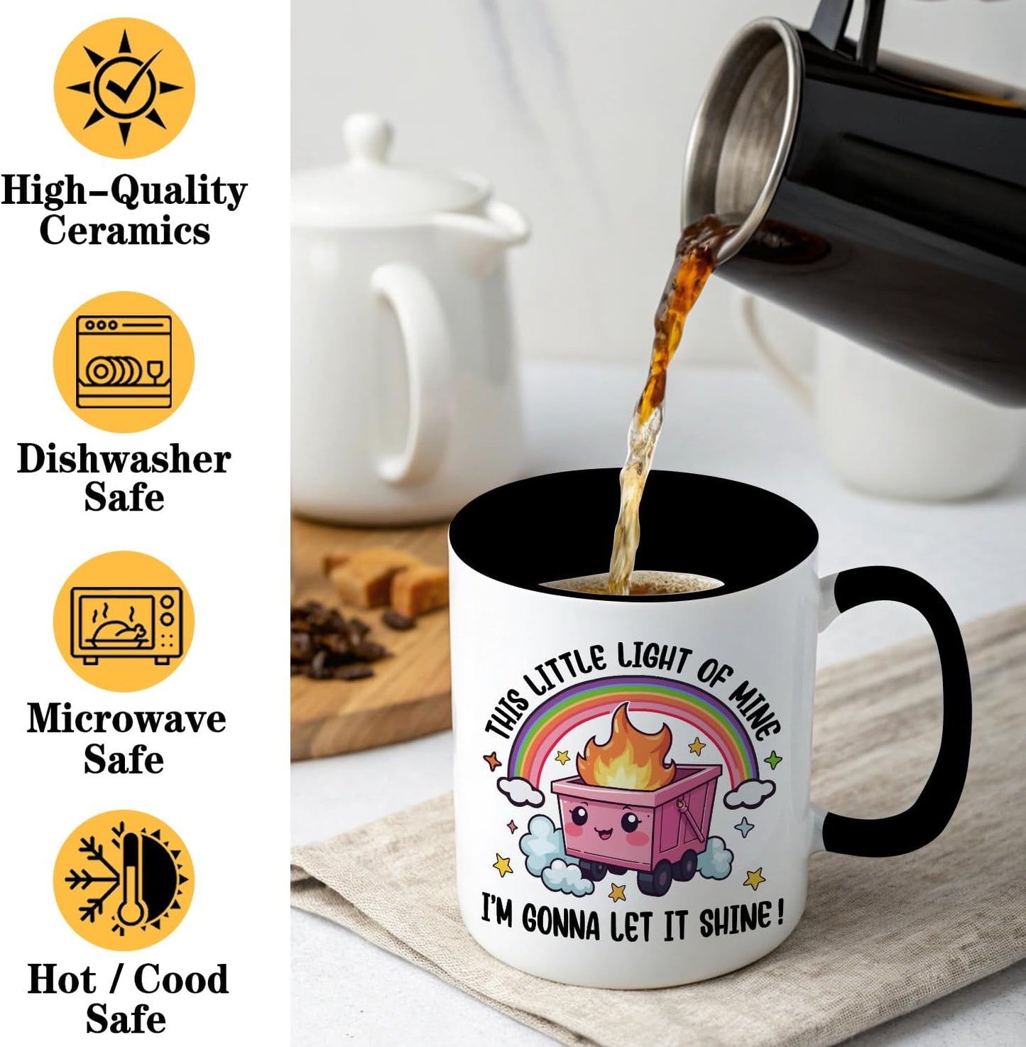 Taza café cerámica diseño fuego This Little Light of Mine 11oz