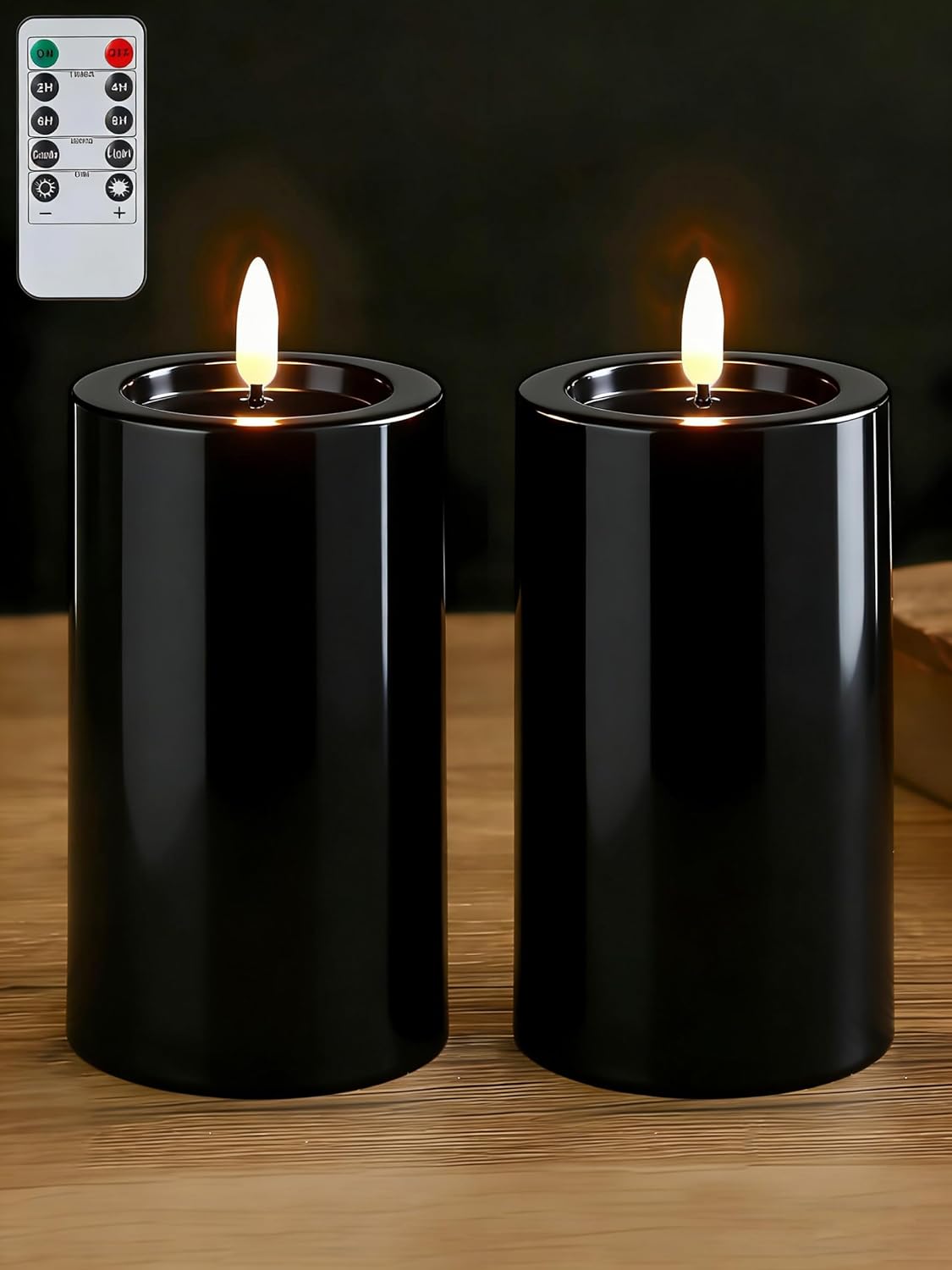 Velas LED impermeables 3x4pulg exteriores control remoto